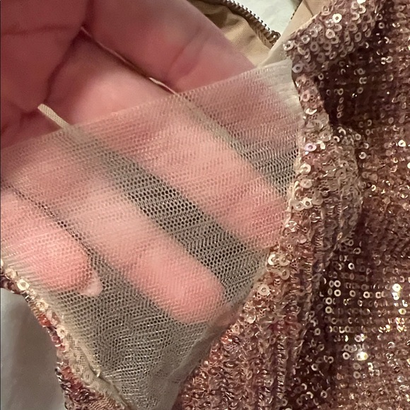 Bronx & Banco Moon Gown Rose Gold Sequin Mermaid Dress Size XL - Picture 4 of 12